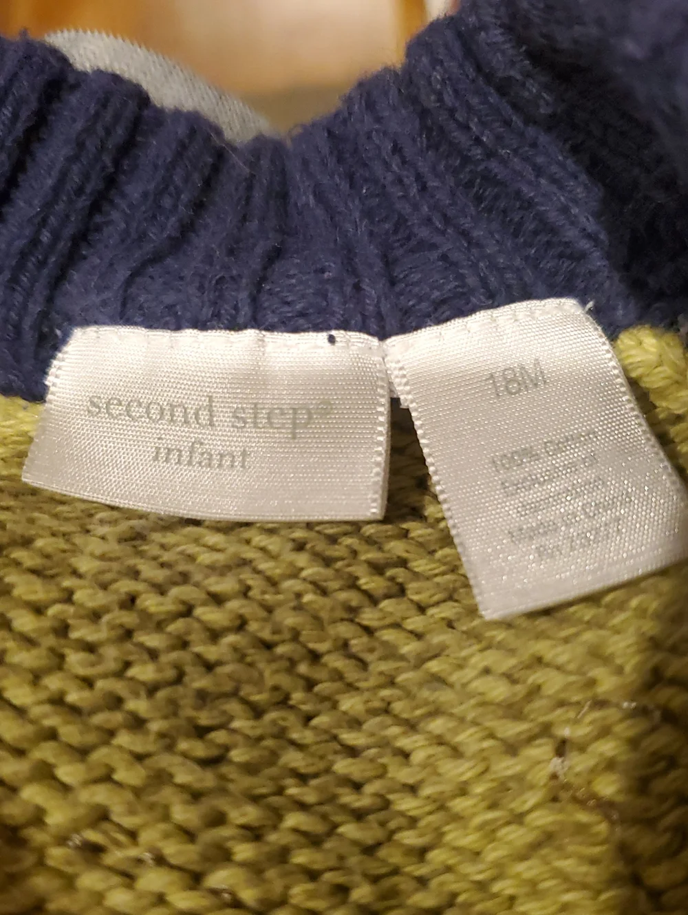 Second‎ Steps 18M Boy Green and Navy Dinosaur Sweater Zip Jacket
